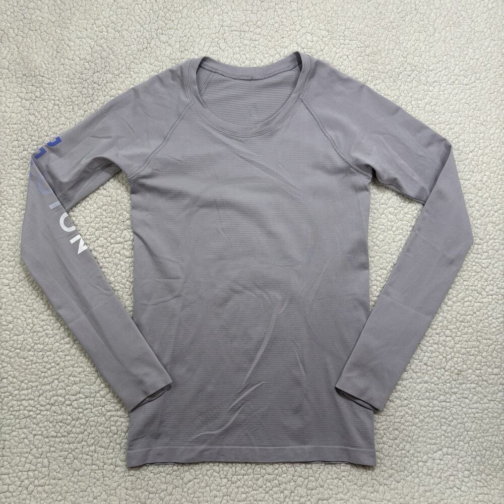 Lululemon x Peloton Swiftly Tech Shirt Size 6 Lilac Long Sleeve Run Performance‎